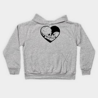 Skull Lovers Heart Kids Hoodie